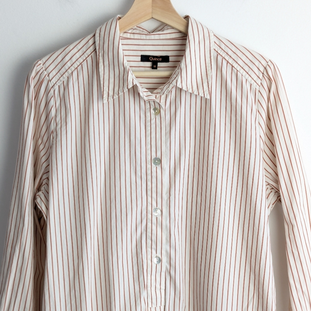 Quince • Organic Cotton Poplin Drop Waist Shirt Dress - Picture 3 of 9